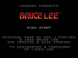 Bruce Lee (Homebrew) — Title screen